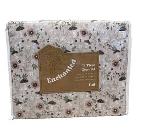 Sno-2846 Enchanted Mushroom Floral Whimsical 4-piece Sheet Set Full