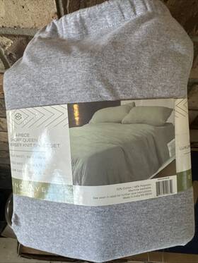Enclave 783048190352 New 4-piece Short Queen Luxury Jersey Knit Sheet Set - Gray Enclave 783048190352 New 4-piece Short Queen Luxury Jersey Knit Sheet Set - Gray
