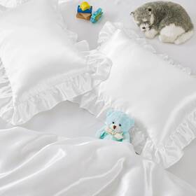 Fbg241225101 Entisn Ruffle Satin Toddler Pillowcase Set Of 2 13 X 18 13x18 Inch White
