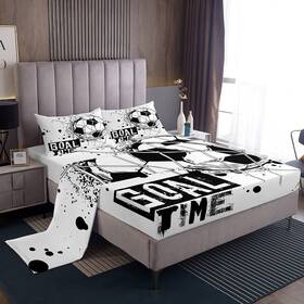 Jcx23565clblhmtwin Erosebridal Football Bed Sheets Twin 3pcs American Soccer Sheet Set Sports Games Fitted Shee