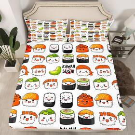 Erosebridal Ww13665clhjffull Sushi Fitted Sheet Kawaii Bed Cartoon Sea Animal Bedding Set Full Size
