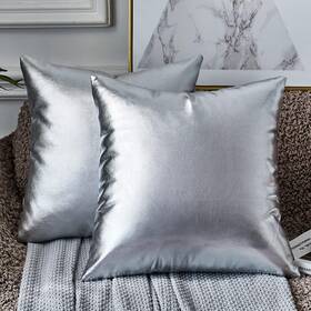 Lpkdt-18 Eucior Sparkling Silver Grey Pillows 20 X Inch Pack Of 2