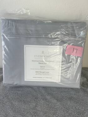 Everhome 444800736712 Pima Cotton Sheet Set Queen 800 Thread Count Gray Micro Chip New