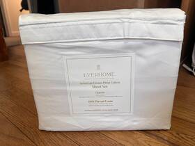 Everhome 444800736835 American Grown Pima Cotton Sheet Set - Queen 800 Thread Count White