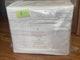 Everhome 444800736934 American Grown Pima Cotton King Sheet Set - 800 Thread Bright White