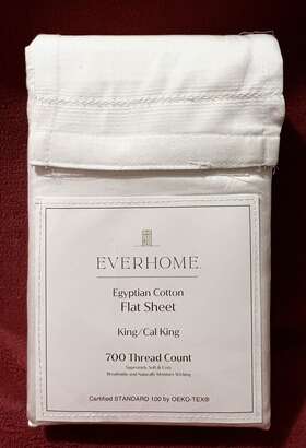 Everhome 444800763039 Egyptian Cotton 4 Piece King Sheet Set 700 Thread Count Bright White