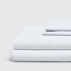 Everspread 810360033019 Bed Linen Set 100% Cotton Sheets. 4 Piece Soft Washed Percale. Natural