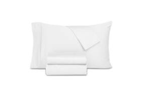 300tcorggryk Everyday Home Trident 300 Thread Count 100% Cotton 4-pc. Sheet Set Queen -white
