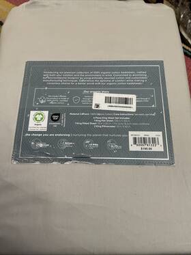 Everyday 850057613223 Home 300 Tc Organic Cotton Sateen Weave 4 Pc King Sheet Set 190