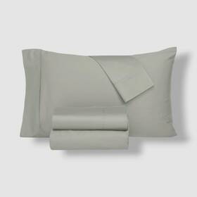 Everyday Home 850057613216 Gray Trident 300 Thread Count 100% Cotton 4pc Sheet Set Queen Size