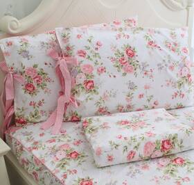 Fadfay 901473849001 Cotton Bed Sheets Set Shabby Rose Floral Print Sheet Bedding 4-piece Twin Size