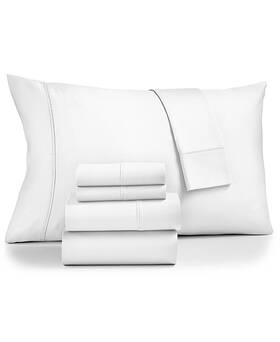 Fairfield Square 191790024359 White Brookline Thread Count 6 Pc. Sheet Set Us King
