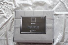 Fairfield Square 191790024410 New Brookline 1400thread Count 6 Piece Lt Gray Queen Sheet Set