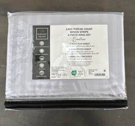 Fairfield Square 191790064041 Brookline 1400 Thread Count 6 Piece Queen Sheet Set Sky Blue