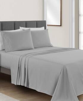 2000007148 Fairfield Square Pewter Gray Easy Care Microfiber 4 Pc. Full Sheet Set