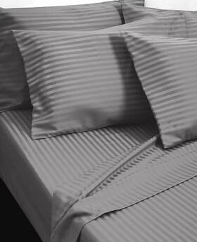 Fairfield Square Collection 191790064034 Brookline 1400 Tc 6 Pc. Sheet Set King Grey Stripe