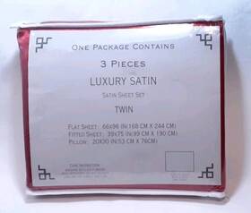 Fancy Collection 760680882098 Twin 3pc Bed Sheet Set Luxury Satin Red New