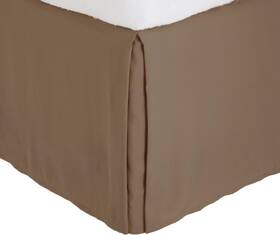 Comin18ju065301 Fancy Linen Collection Easy Care Tailored Microfiber Bed Skirt Solid King Taupe