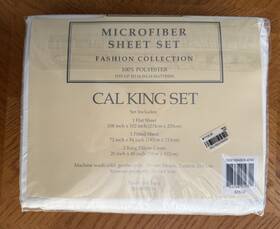 Fashion Collection 783048919311 Microfiber Cal King Sheet Set Ivory Macys New Sealed Package Fashion Collection 783048919311 Microfiber Cal King Sheet Set Ivory Macys New Sealed Package