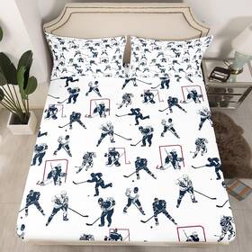 Feelyou 313097088036 Ice Hockey Bed Sheet Set Twin Size Kids Sports Event Bedding 1 Fitte
