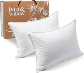 C556 Fern And Willow Premium Queen Size Bed Pillows - Set Pack Of 2 White C556 Fern And Willow Premium Queen Size Bed Pillows - Set Pack Of 2 White