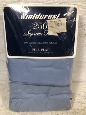 Fieldcrest 043306177793 New Supreme Touch Full Flat Sheet Blue Cotton/polyester 250 Count