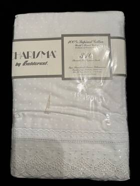 Fieldcrest 044052557143 Charisma Lace By 100% Supima Cotton 310 Std/q Pillowcases White Nip Fieldcrest 044052557143 Charisma Lace By 100% Supima Cotton 310 Std/q Pillowcases White Nip