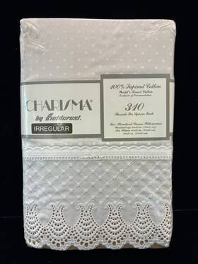 Fieldcrest 044052881460 Charisma 100% Supima Cotton 310 Std/q Pillowcases Regency Lace White Fieldcrest 044052881460 Charisma 100% Supima Cotton 310 Std/q Pillowcases Regency Lace White