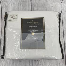 Fieldcrest 081806620074 Luxury Sheet Set King White 500 Thread Count Egyptian 100% Cotton