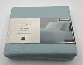 Fieldcrest 081806622368 Full Sheet Set 100% Cotton Percale 300 Tc Deep Fitted Medium Blue New
