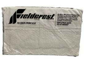 59-2101cm Fieldcrest No-iron Percale Twin Flat Sheet White Cotton/poly 66 X 96 In 59-2101cm Fieldcrest No-iron Percale Twin Flat Sheet White Cotton/poly 66 X 96 In