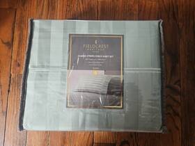 Fieldcrest 840380952724 Sheet Set Queen Jade Classic Stripe 400tc Sateen 100% Cotton 150