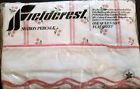 Fieldcrest Avebury Pink Tulips Cotton Percale Queen Flat Sheet Scalloped