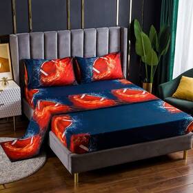 Fire Kirin 820285100369 3pc Football Sheet Sets Twin Size Sport Bedding With Flat Fitted S