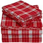 Flss-brpl-qn Pinzon By Amazon Gram Plaid Flannel Sheet Set 841710118230