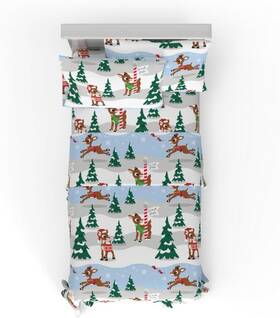9a0399 Franco Rudolph Holiday And Christmas Bedding Super Soft 100% Twin