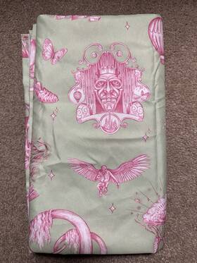 Franco Manufacturing 073558912835 Wicked X Katie Kime Queen Flat Sheet Nwot Green And Pink Toile