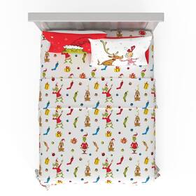 Nc6969 Franco Grinch King Size Bed Linen Set 4 Piece Microfiber Sheets Pillowcases