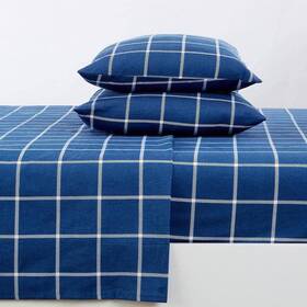 Gb22198 Freshfolds 4-piece Blue 100% Turkish Cotton King Deep Pocket Flannel Sheet Set