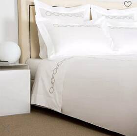 2pillows Frette 050844125195 Links Embroidery Sateen Queen Sheet Set Only 3 Pcs Flat 1 750