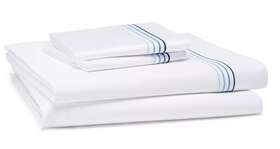 Frette 050844429231 Hotel H.c. Cruise King Sheet Set White/blue Preowned With Defects