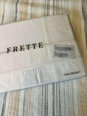 Frette 050844975943 Nwt King White One Bourdon Bed Sheet Set Brand New Unopened 600 Msrp