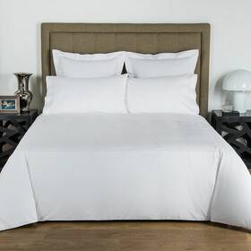 Frette 052445004633 One Bourdon King 5 Pc Matching Set White/white Duvet Cover 4 Sheet