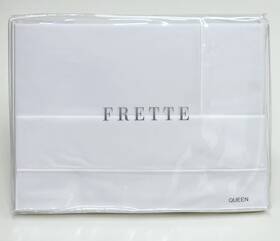 Fowt33e2437240ibb01 Frette One Bourdon Queen Sheet Set White/white 100% Cotton Percale