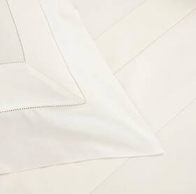Fr2934e2432240ibb14 Frette Bicolore Sheet Set Queen White/milk Cotton Sateen Made In Italy