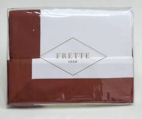 Fr6565e2465270i2s21 Frette Bold King Fitted Sheet Set Milk/sunset Red 100% Cotton Sateen Made Italy