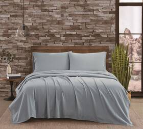 Frye 783048174697 3 Piece King Sheet And Sham Set Quick Drying Breathable Cotton Linen Ble