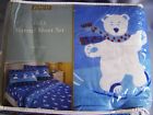 Pals100 Full Jubilee Sheet Multi-color Set Polar Flannel Blue White Cotton