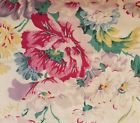 B472 Fv Ralph Lauren Doeskin Cotton Queen Flat Sheet Ruffled Florals