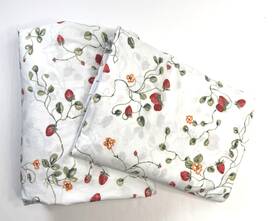 51523kssivr Garnet Hill Strawberry Patch Set King Flat And Fitted Sheets 100% Organic Cotton